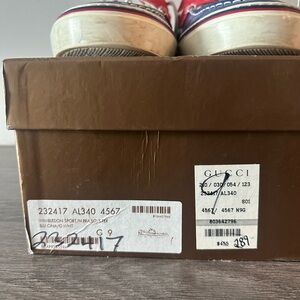 Gucci Red and White Casual Moccasins